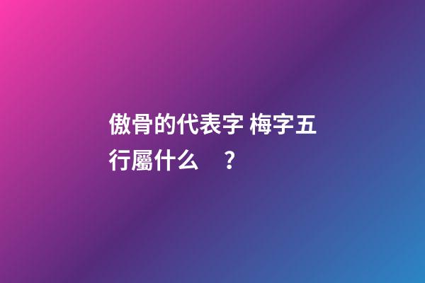 傲骨的代表字 梅字五行屬什么？